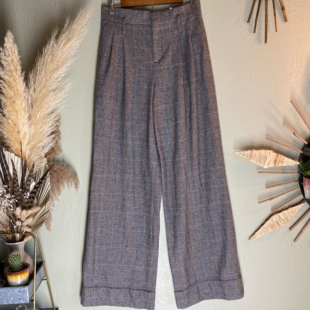 Zara women’s plaid Culottes suit trousers M